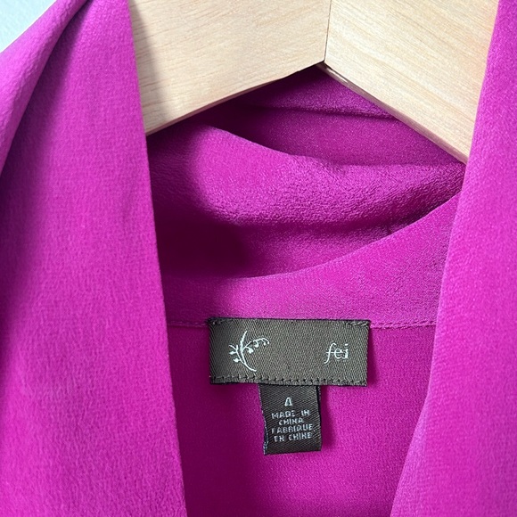 Anthropologie Fei Silk Buttondown Cowlneck - Sz US 4 - Picture 4 of 17